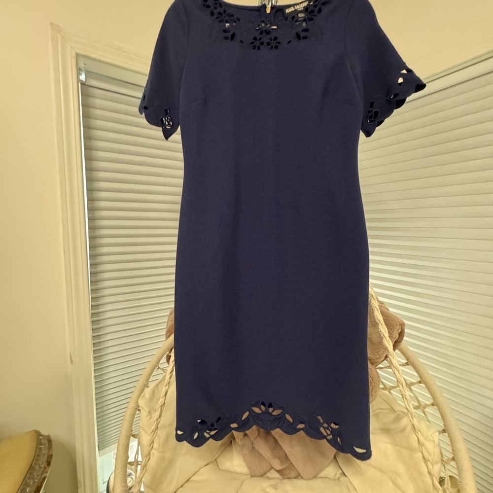 Karl Lagerfeld Elegant Navy Blue Women's Dress